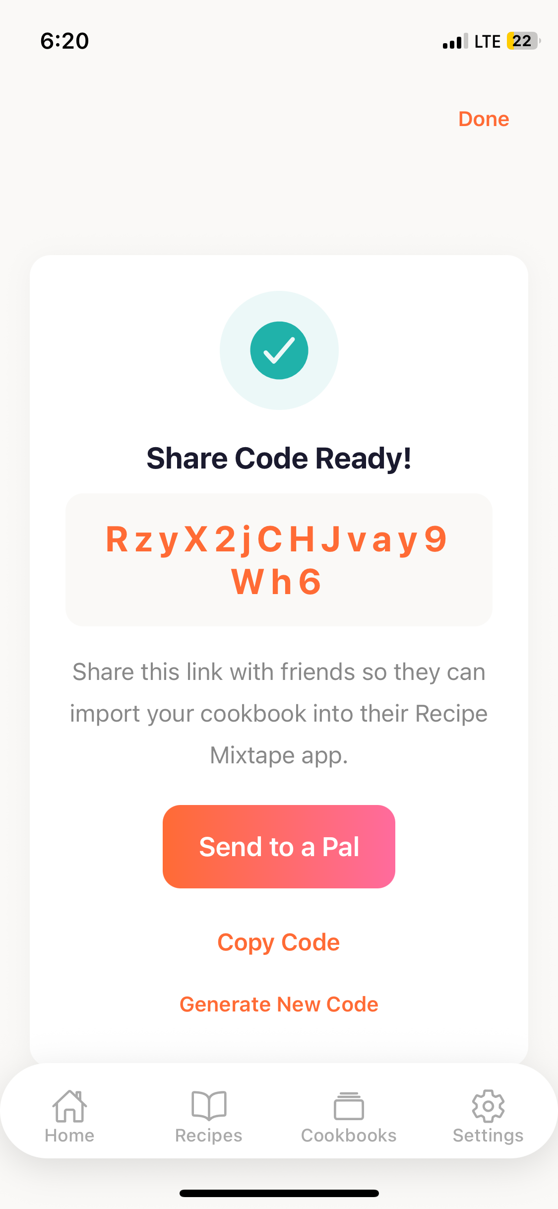 Share cookbooks with friends